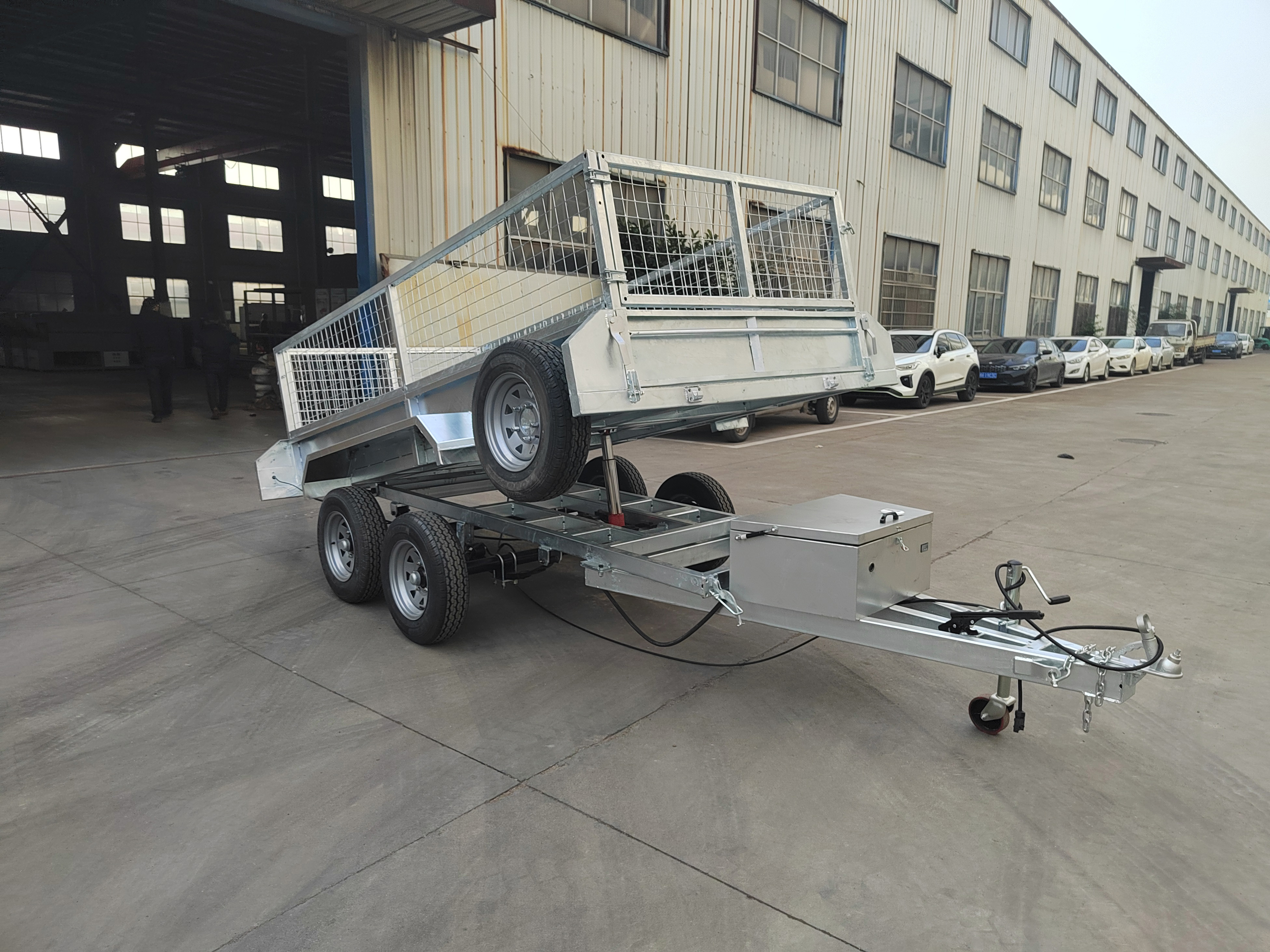 Customization China portable galvanized utility cage farm trailer