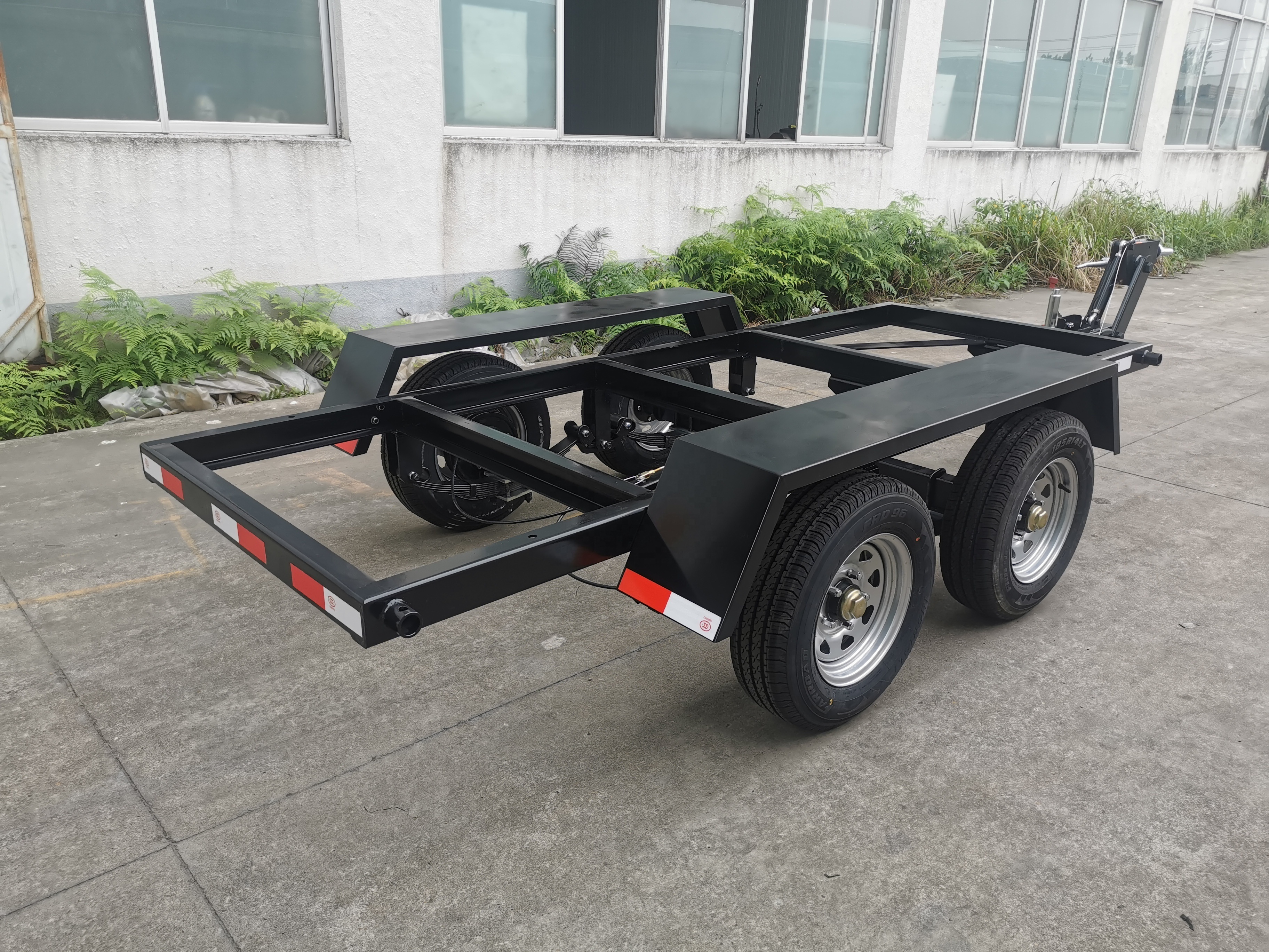 Hot portable trailer steel frame chassis 2 axle trailer frame for sale