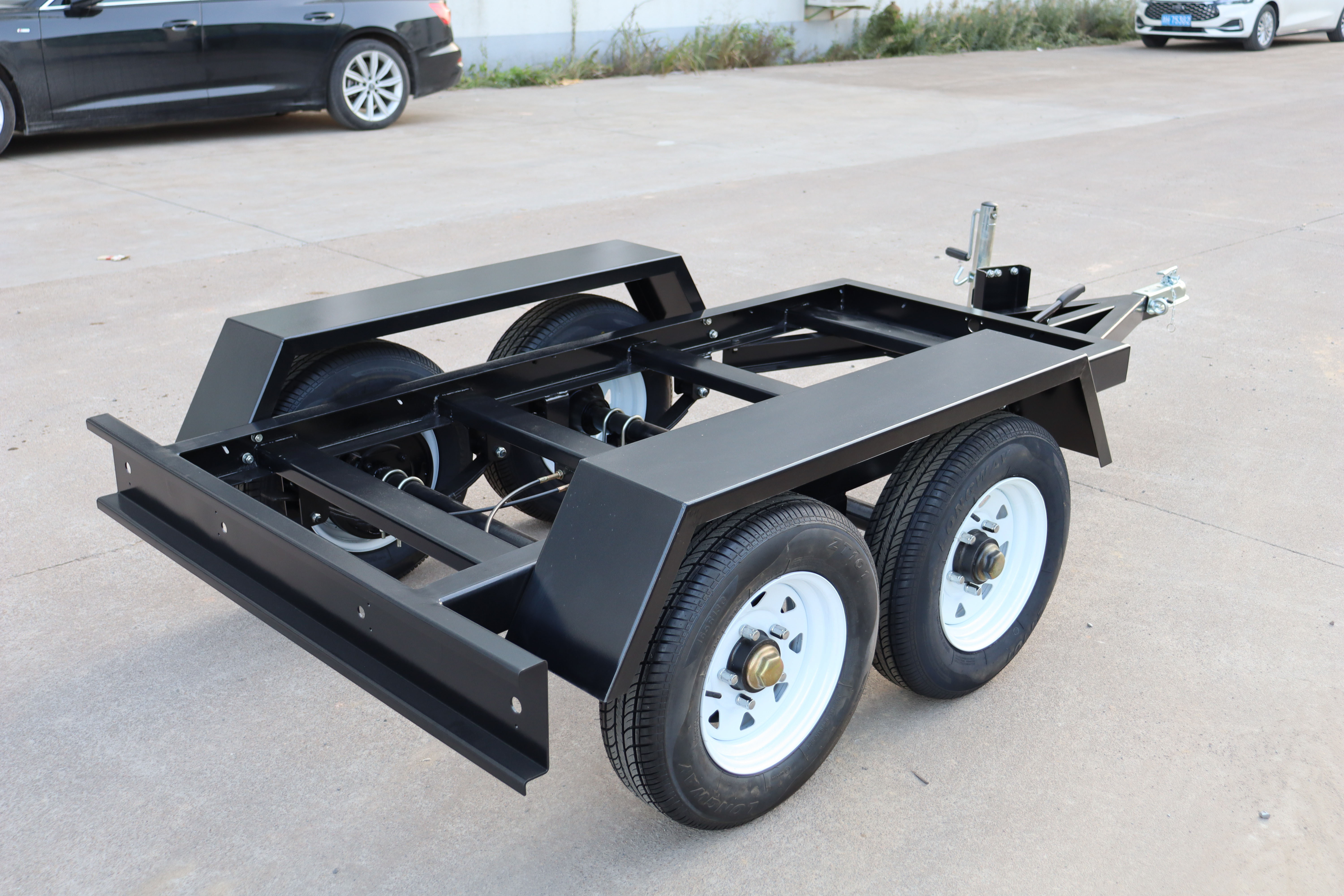 Small car trailer chassis 2 axles mini Pickup trailer