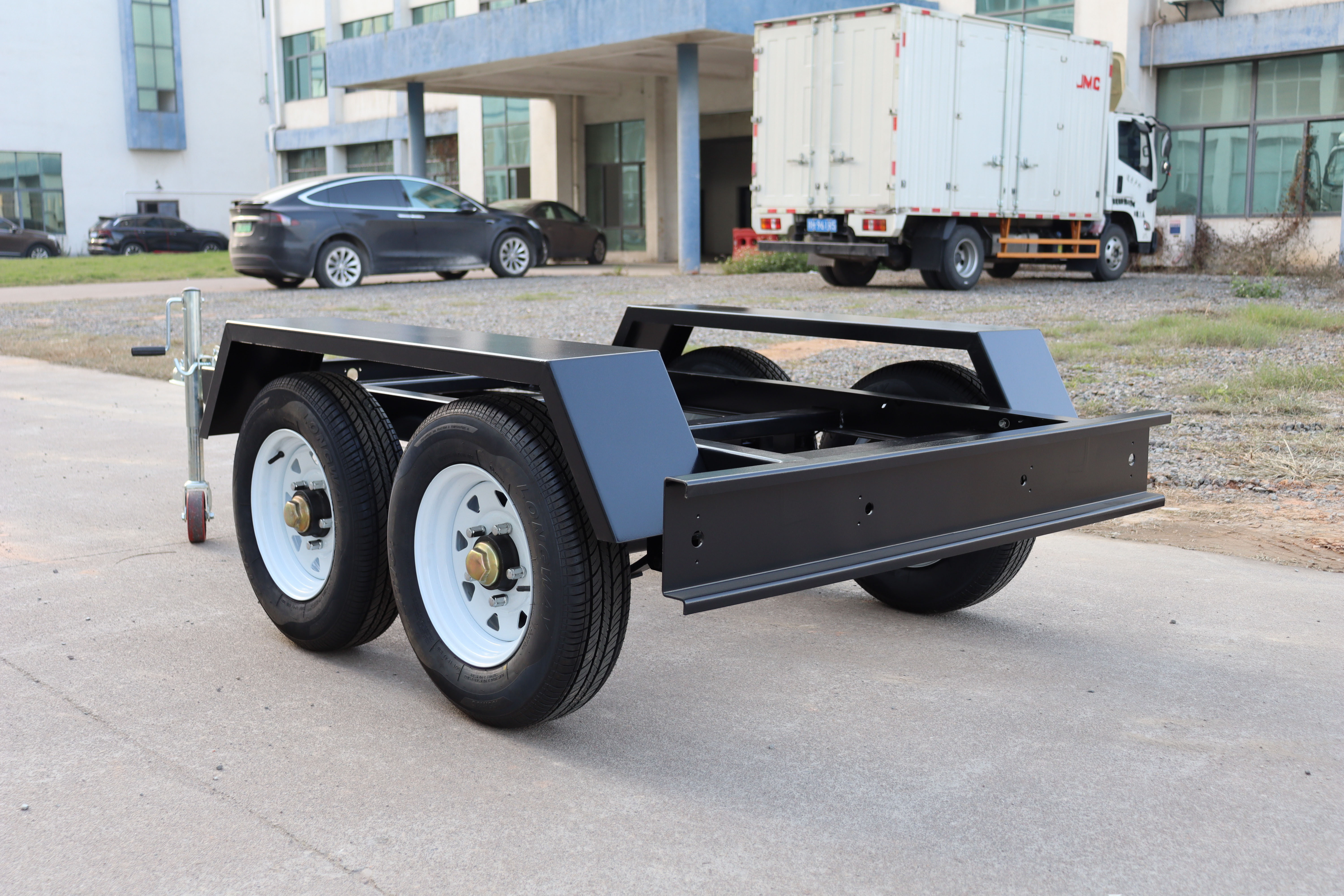 Small car trailer chassis 2 axles mini Pickup trailer