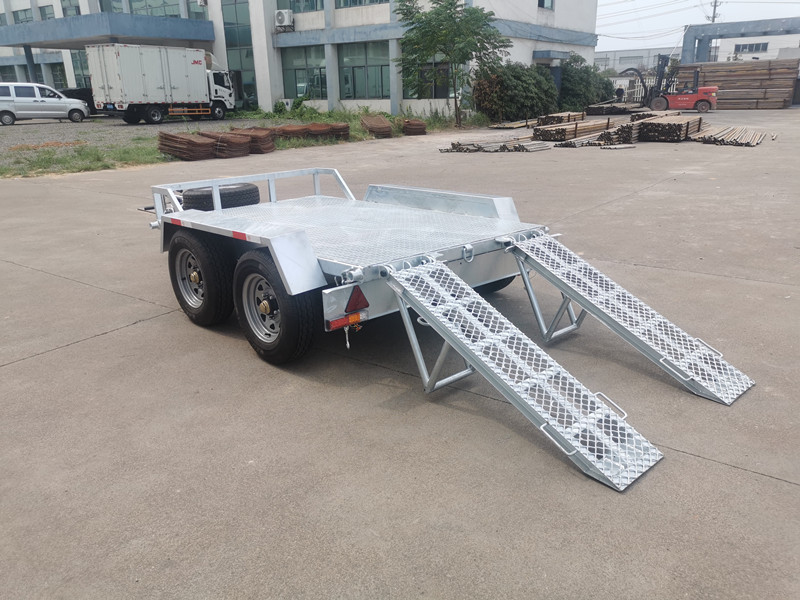 Small Mini Excavator Trailer Tandem Trailer for Excavator Steel Customization Car Trailer Hot Dip Galvanized Finish Double Axle