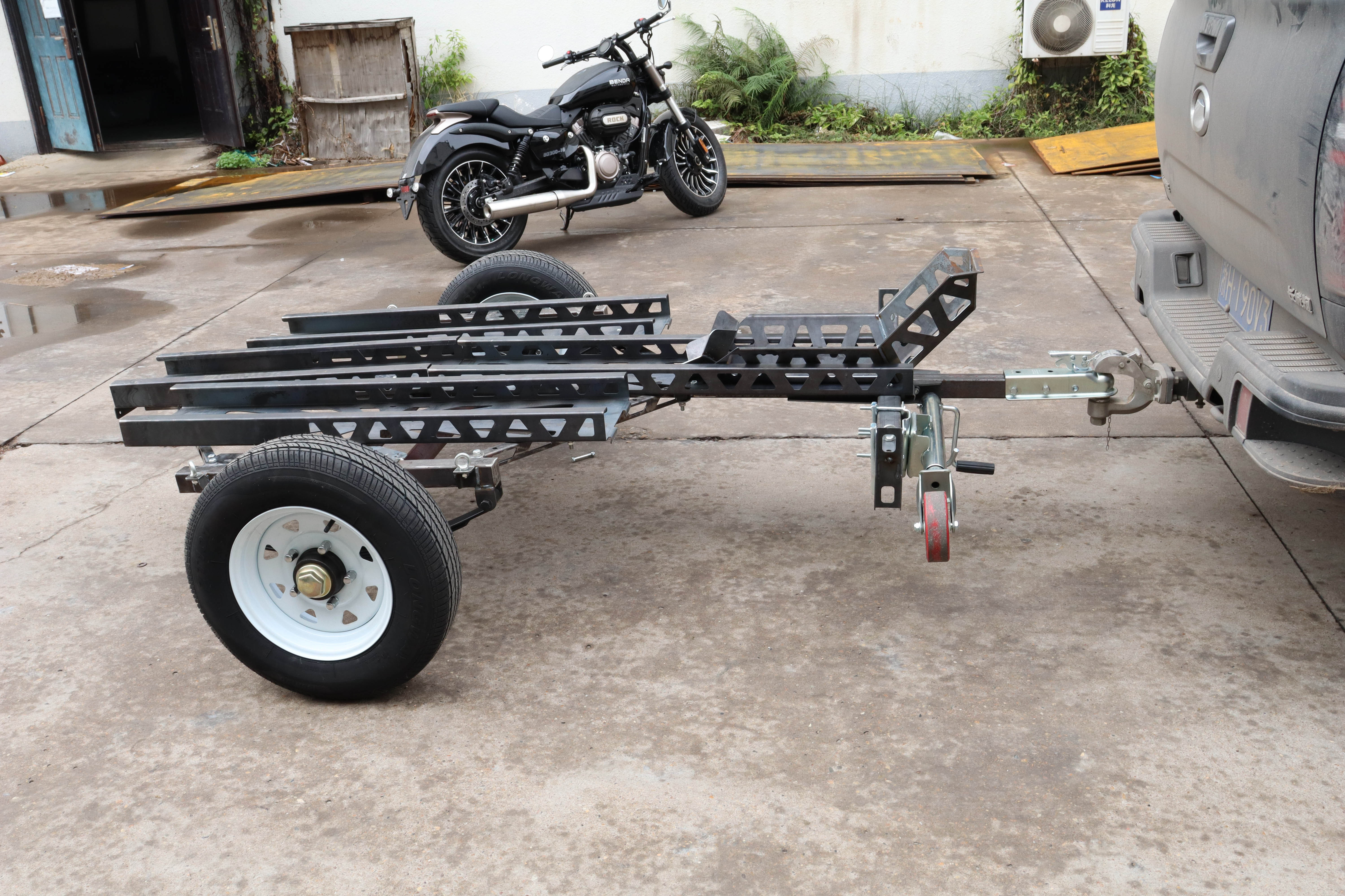 wholesale motorcycle trailer folding motorcycle ATV trailer single rail motorcycle trailer