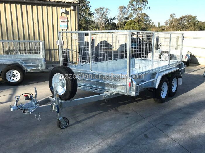 China Factory price trailer mesh cage 6*4 galvanized box trailer farm utility cage trailers