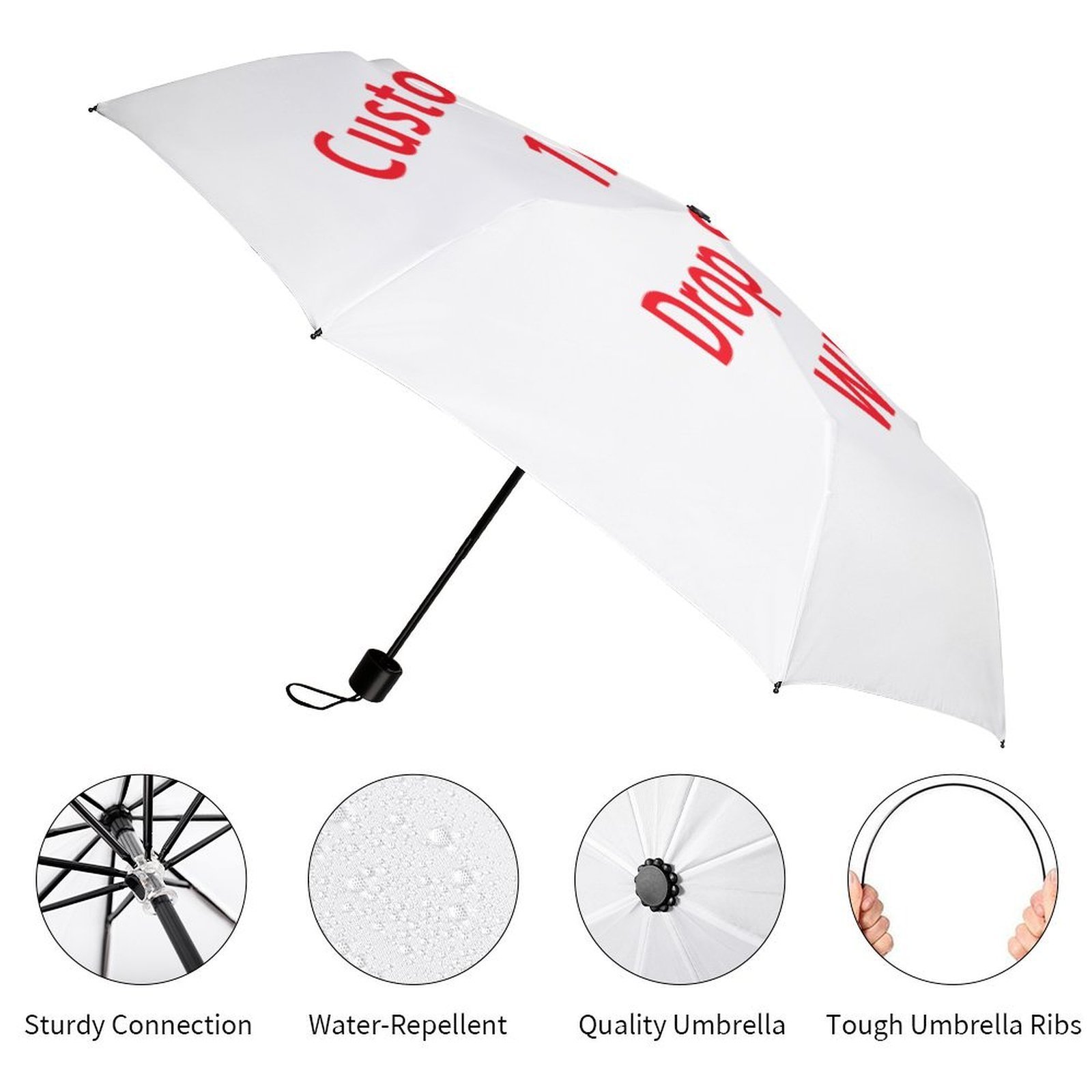 Print On Demand Tri-Fold Umbrella Custom Hot Selling Sun Protection Umbrella Automatic And Manual Models