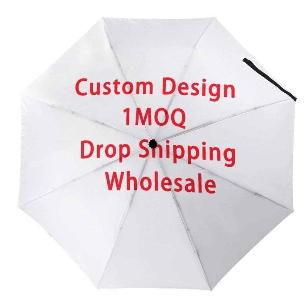 Print On Demand Tri-Fold Umbrella Custom Hot Selling Sun Protection Umbrella Automatic And Manual Models