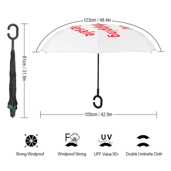 New Arrival Best Selling Windproof Custom Pattern Double Canopy Design Car Reverse Umbrella