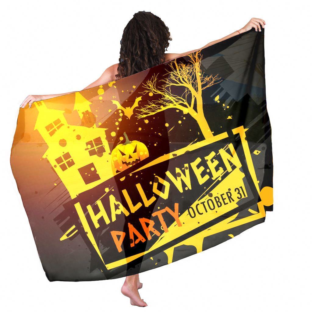 Personalized New Trend Halloween Costumes Sarong Custom Design Printing Sheer GUAM Pareo Sarongs Wrap In Bulk Halloween Sarongs