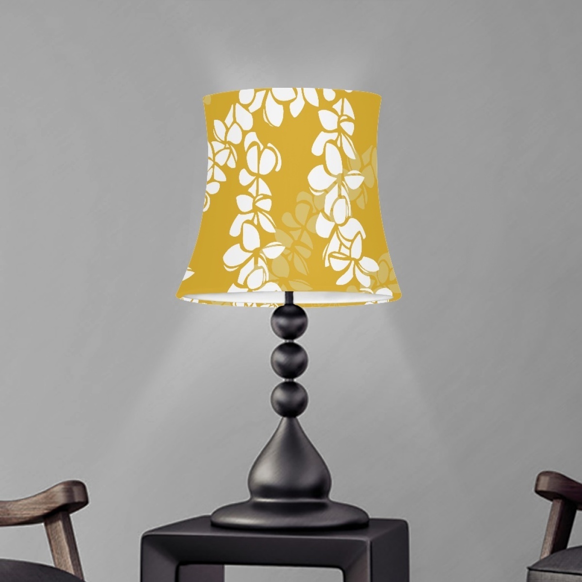 Hawaii Style Puakenikeni Lei Print Lampshade Cylindrical Three-Dimensional Minimalist And Fashionable Lampshade Home Decor