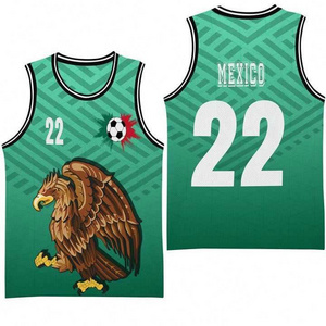 Custom Name Team Numbers Basketball Clothing Mexico Flag Designer Men's Sports Jersey Hot Selling Quality Plus Size Casual Tee