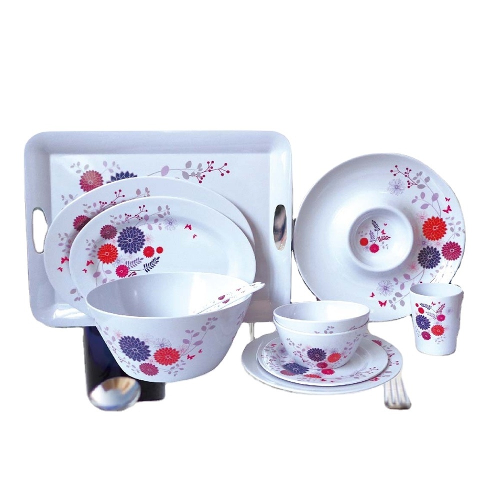 hot sale middle east melamine dinner set dinnerware melamine tableware customized wholesale dishwasher safe melamine cookware