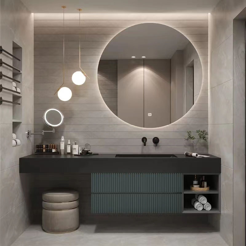 Modern Minimalist Design Multifunctional Pvc Floating Vanity Bathroom Vanity Cabinet