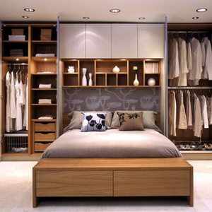 custom multi colours combination open solid wood modular bedroom wall wardrobe with drawer and storage