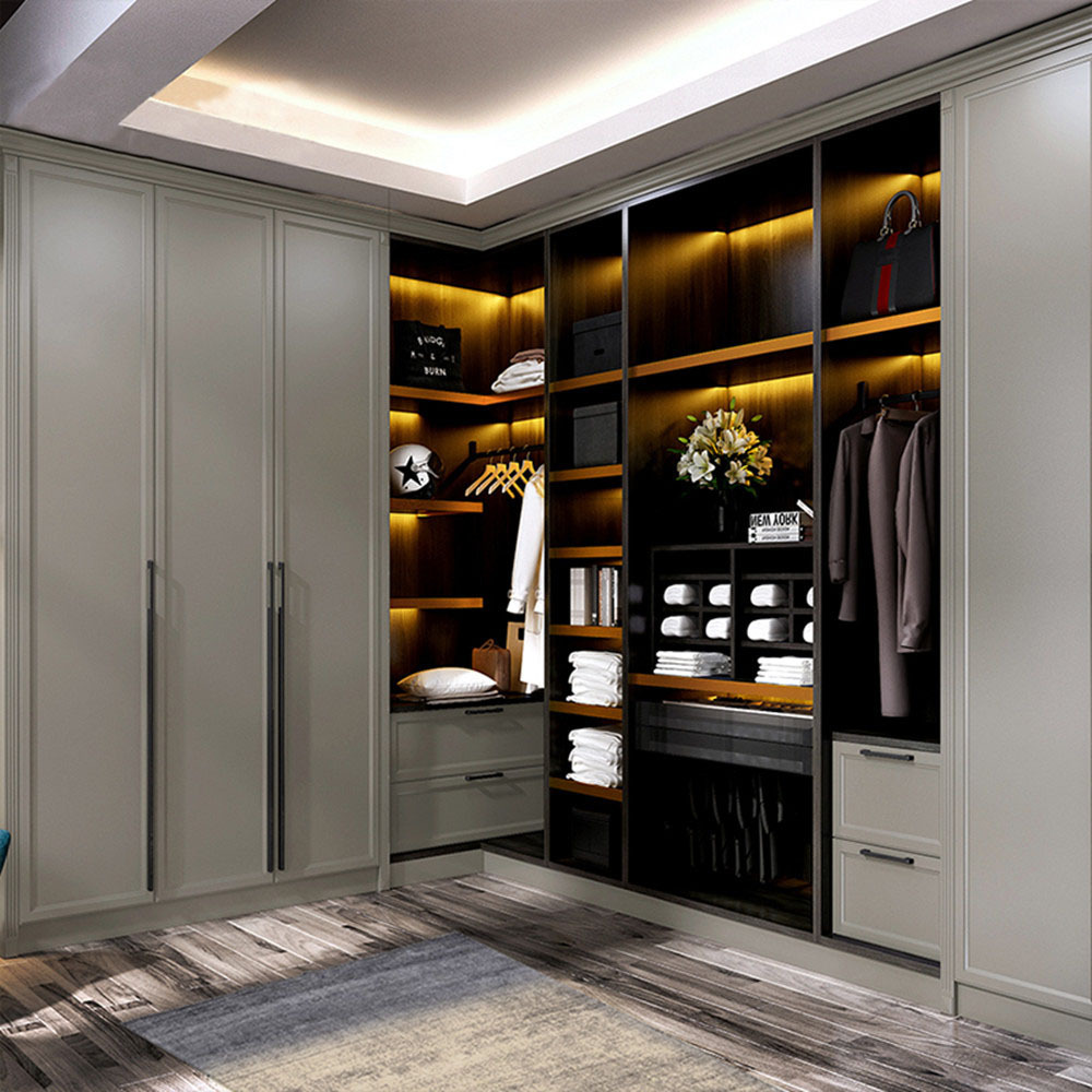 Italian Minimalist Style Modern Black Wardrobe Cabinet Closet Manufacture