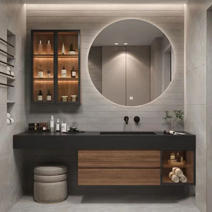 Modern Minimalist Design Multifunctional Pvc Floating Vanity Bathroom Vanity Cabinet