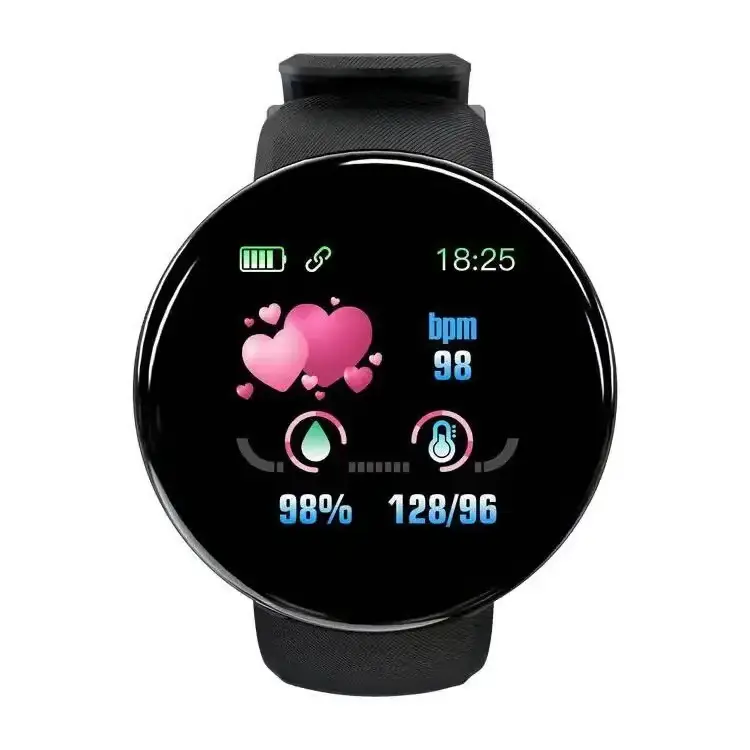 Zooming D18 Reloj Smart Watch Men Women With Blood Pressure Heart Rate Monitor Smartwatch Sport Tracker Pedometer