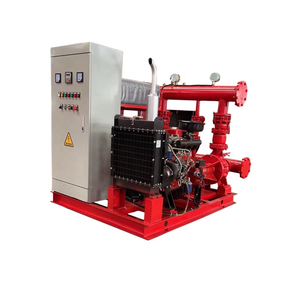 Diesel Powered Fire Fighting Pump Set with Electric Jockey Pump Fire fighting pump set skid system diesel engine power