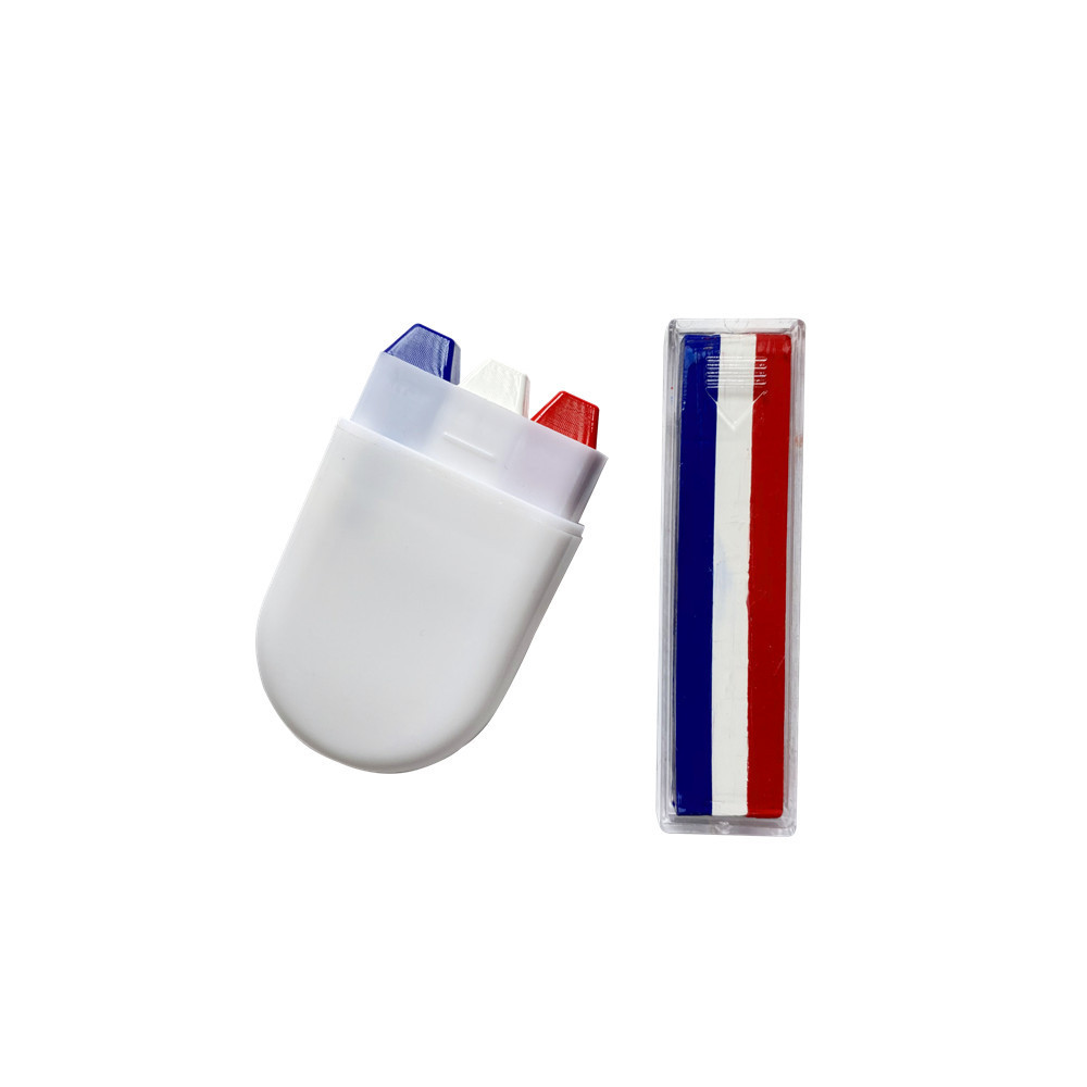 Netherlands Flag Face Paint - Blue White Red 3 Colors Stripe Fan Brush Stick, Face and Body Paint