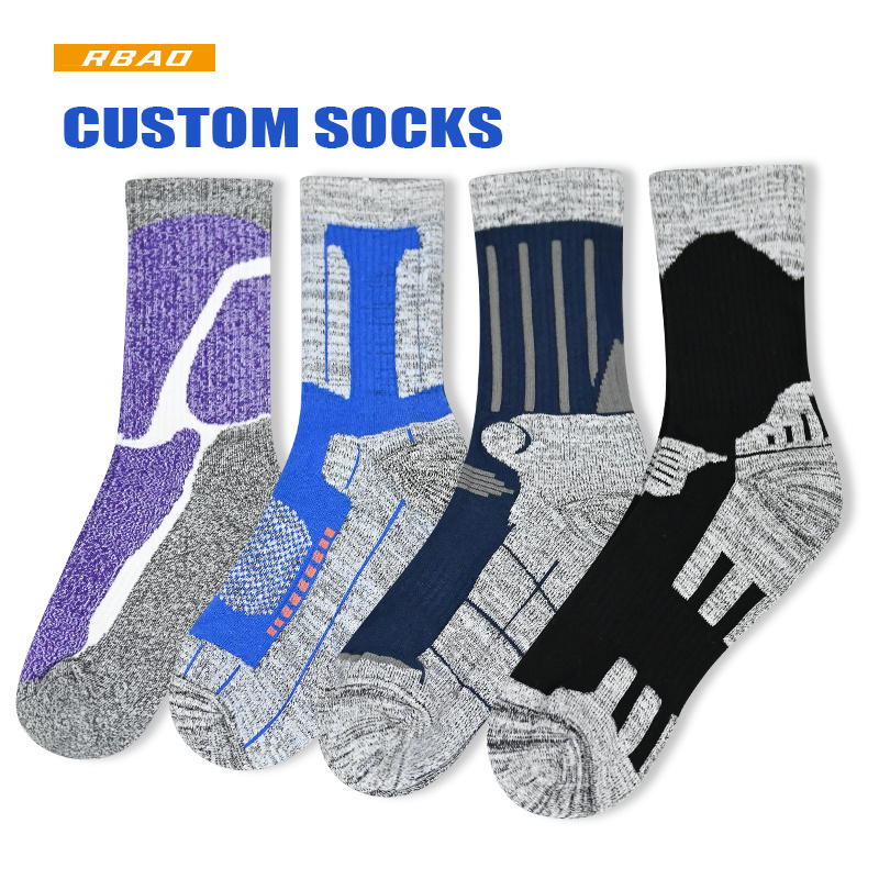 R-bao High Quality Professional Men Sport Soccer Socks Non-slip Wear-resistant Long Tube Grip Anti Slip Football Socks