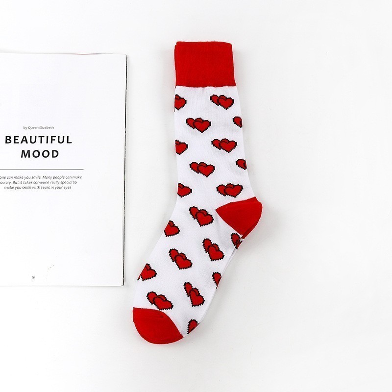 Socks Wholesale Fashion  mid-tube socks  Love Lipstick calf Sports socks