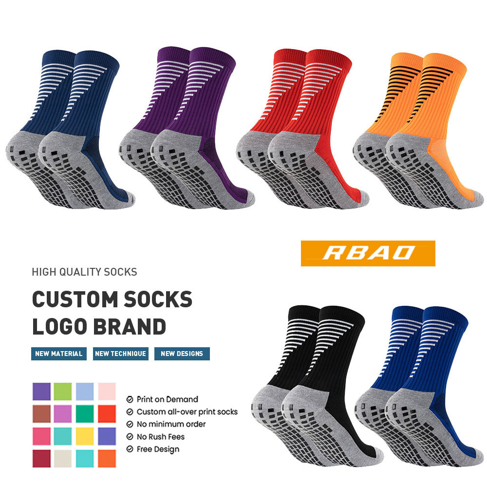 R-bao Free design High Quality grip socks Low MOQ grip socks football custom sports socks