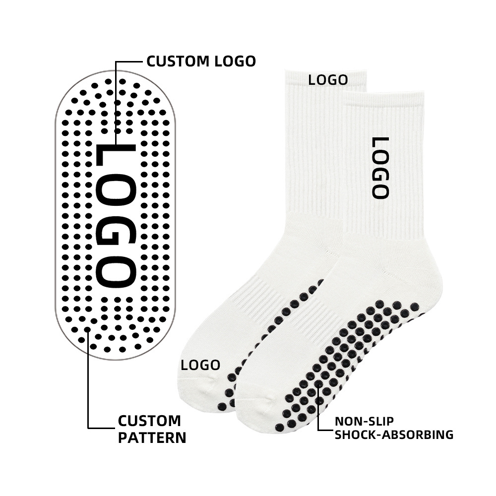 R-bao High Quality Professional Men Sport Soccer Socks Non-slip Wear-resistant Long Tube Grip Anti Slip Football Socks