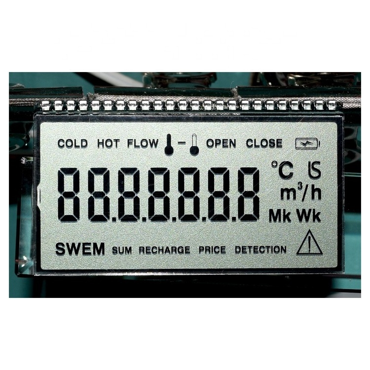 Good Quality OEM ODM 10 Digits Manufacturer Custom Size Monochrome Small Micro Segment Panel LCD Display For Flow Meter