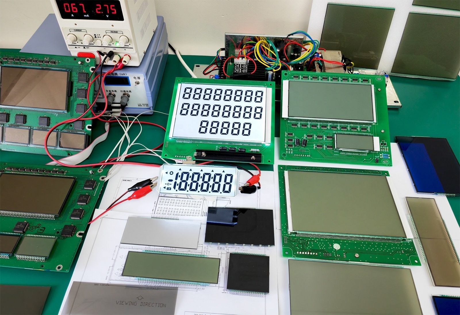 2 Lines Row 6 Digits Panel Board 12 Digit 7 Segment Fuel Dispenser TN HTN LCD Display Module Custom LCD Display For Gas Meter