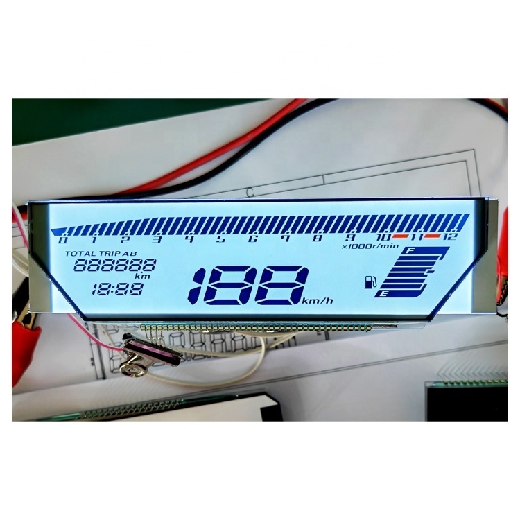 Custom Shape VA STN TN HTN LCD Display Module Glass Motorcycle Segment Speedometer LCD Display for Speedometer