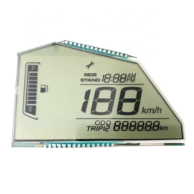 Custom Shape VA STN TN HTN LCD Display Module Glass Motorcycle Segment Speedometer LCD Display for Speedometer