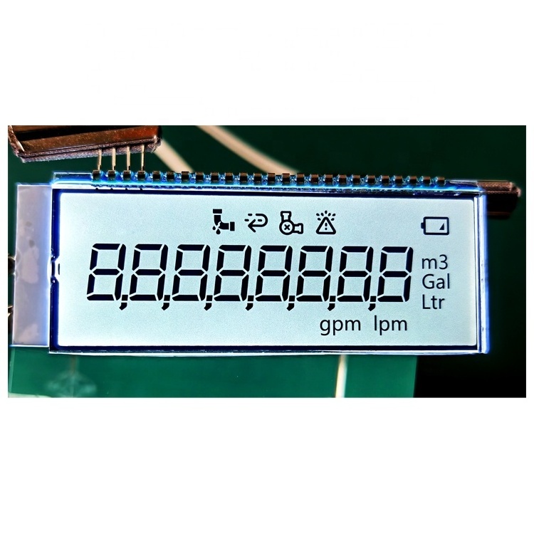 Good Quality OEM ODM 10 Digits Manufacturer Custom Size Monochrome Small Micro Segment Panel LCD Display For Flow Meter