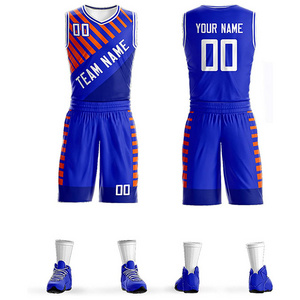 Wholesale New Sportswear Basket Ball Jersey Short Set Reversible Tackle Twill Basketball Uniform With Customized Pattern