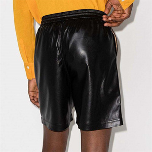 2023 OEM Factory Wholesale Casual Solid Men's Sports Leather Shorts Men With Pockets