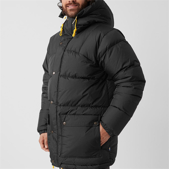 Winter custom Outdoor Warm Cloth Windproof Zipper Bubble Pockets Hooded Custom Logo Men Puffer Jacket