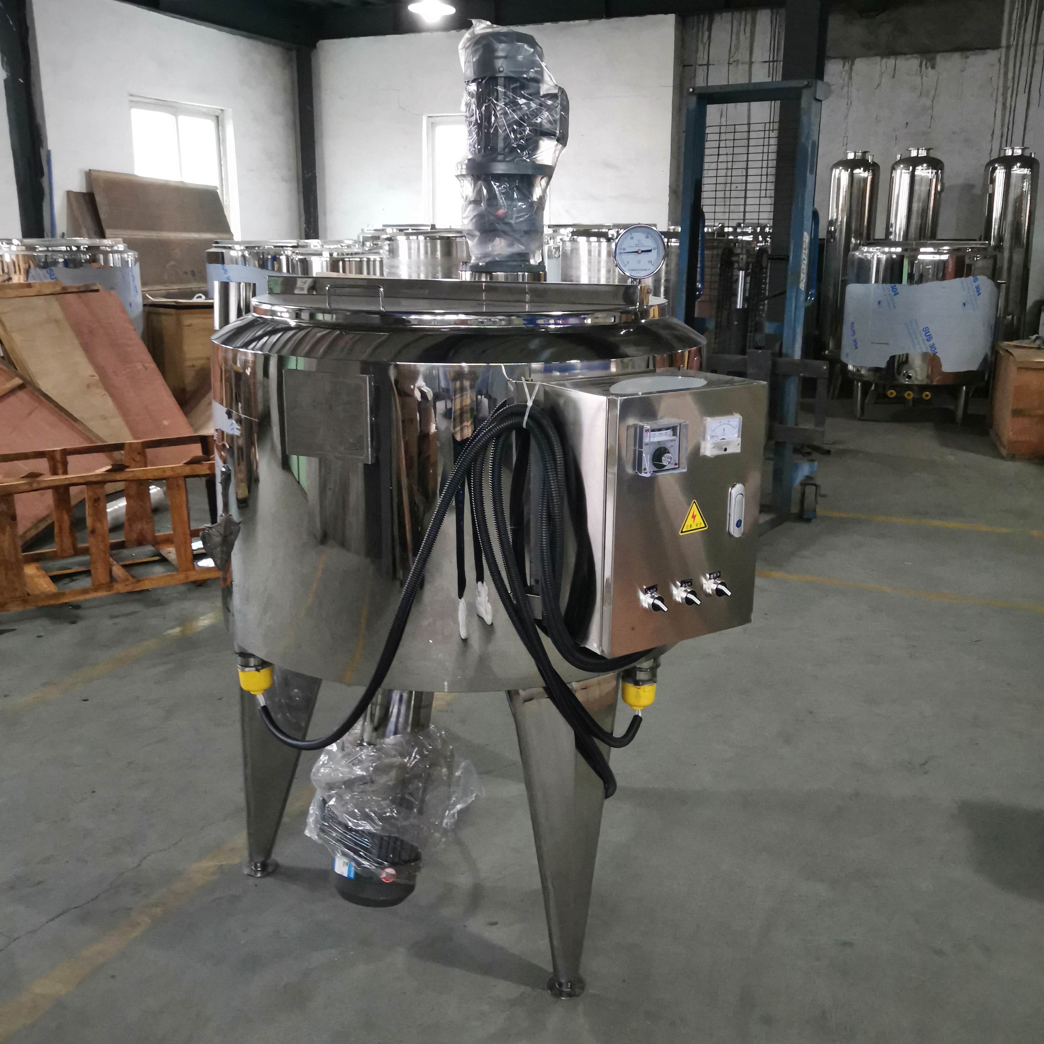 100L 200L 500L 1000L Stainless Steel Emulsifier Homogenizer Electric Heating  Cosmetic Cream Mixing Tank With Agitator