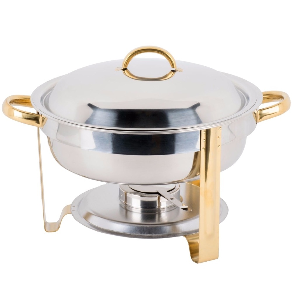 Full Size Round Chafing Dish 5 Quart Stainless Steel Buffet Catering Dinner Serving Food Warmer Sets