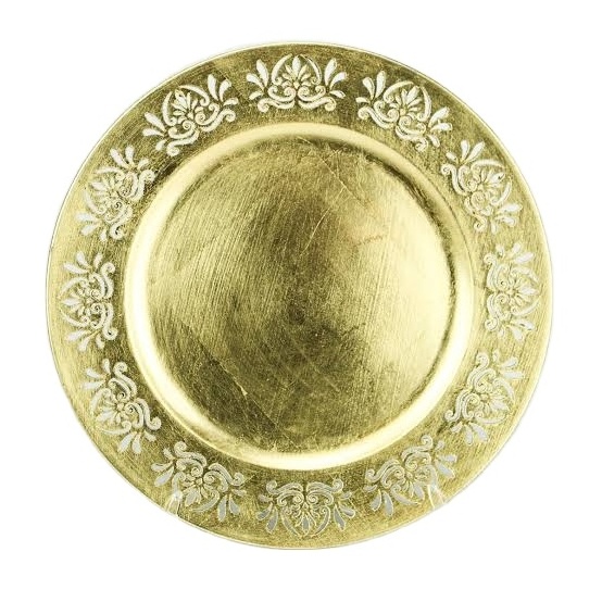 Brass Plated Hand Etched Designer Charger Plate Nice Quality Under Plate Unique Design Wholesale Table Top Charger Plate