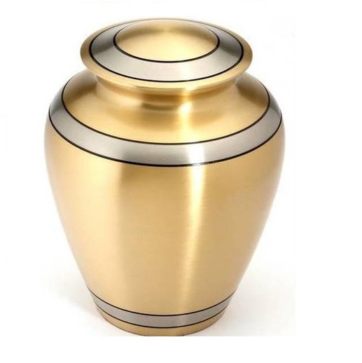 Brass Metal Cremation Urn set white paint with flag for funeral supplies for adult Ashes keepsake urns pet urns to save memory