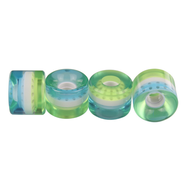 Factory price custom polyurethane Wheels Three layers transparent longboard wheels mixed color longboard wheels 60mm 60*44.6mm