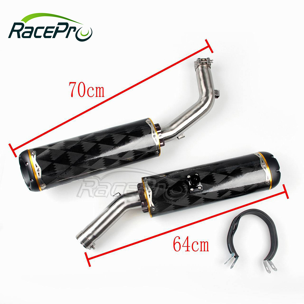 RACEPRO Wholesale High Quality Carbon Fiber DUAL Motorcycle Slip On Silencer Exhaust Muffler for Yamaha YZF R1 2009-2014