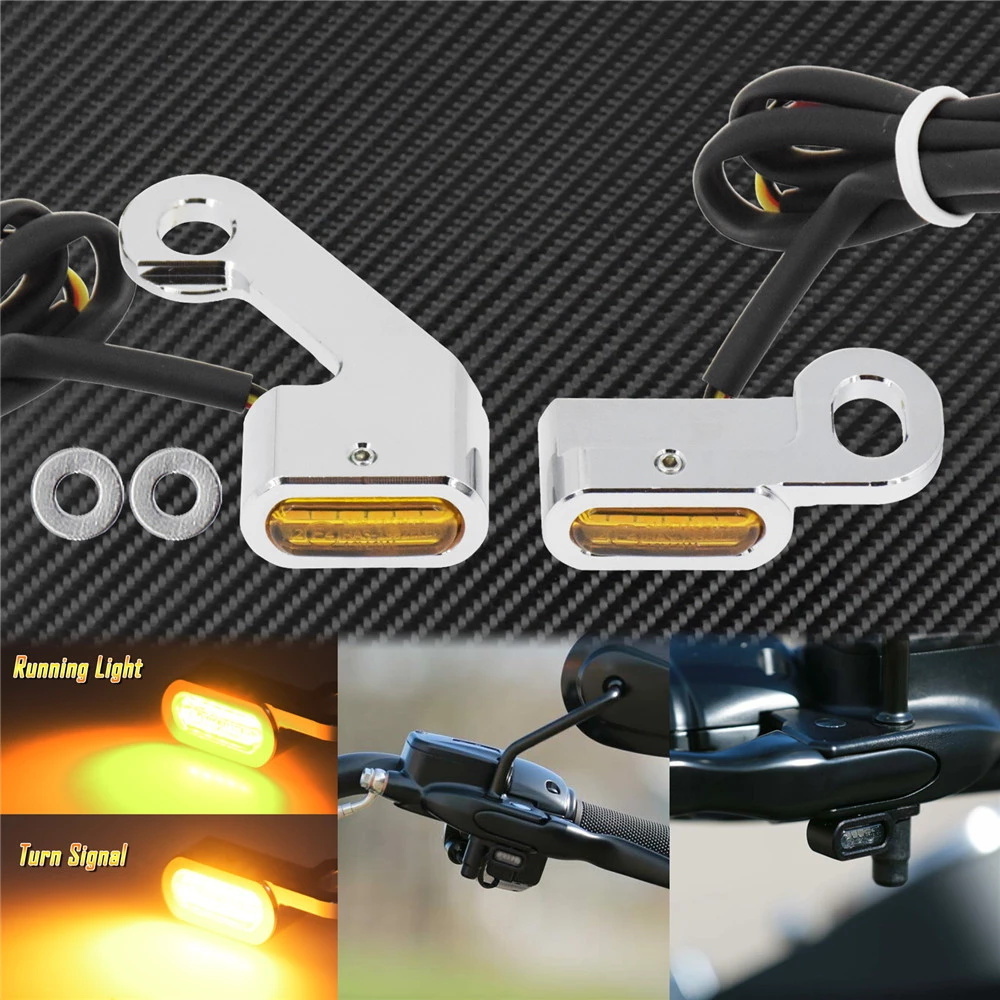 2X Motorcycle LED Turn Signal Indicator Light Black/Chrome For Harley Touring Road Street Glide FLHR 2014-2020 Softail 2016-2017