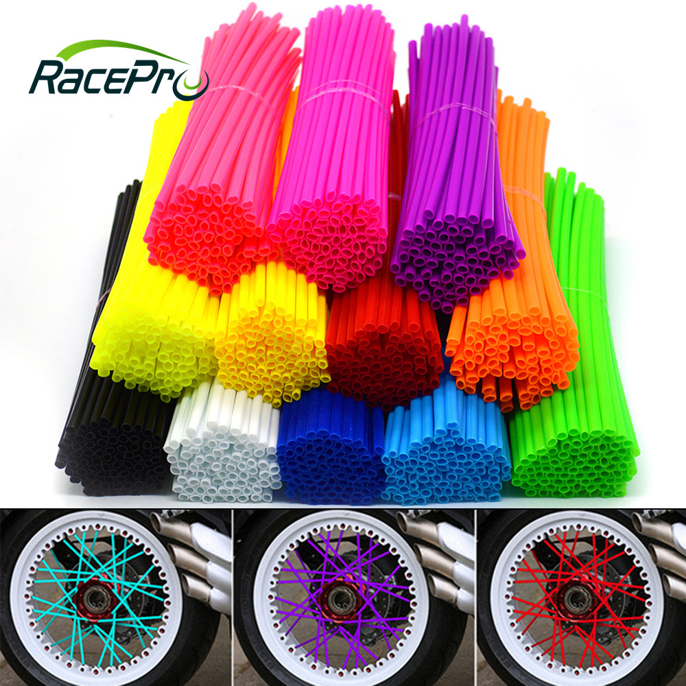 Universal Motorcycle Wheel Rim Spoke Skins Covers Wrap Decor Protector Kit Motorcycle Dirt Pit Bike Wheel Rim Spoke Skins Covers