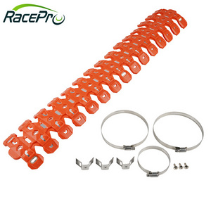 RACEPRO Universal CNC 2 Stroke Motorcycle Exhaust Pipe Guards Heatproof Motorcycle Exhaust Muffler Pipe Heat Shield Cover Guard