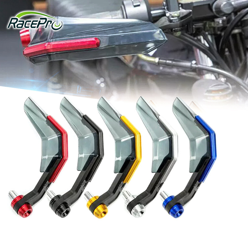 Racepro Universal Motorcycle Brake Hand Guards Handlebar Protector Handguard with LED Light Clutch Hand Lever Protection