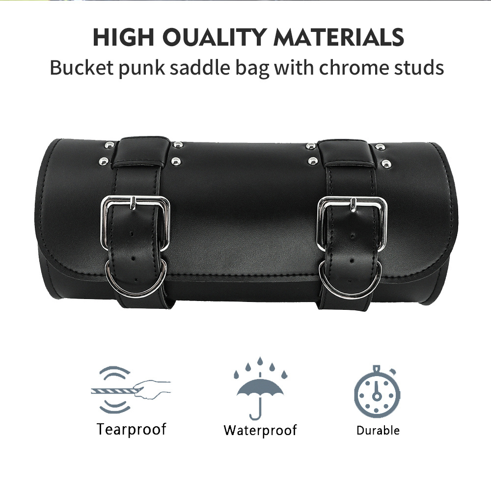 Motorcycle Front/Rear Fork Tool Bag For Harley Sportster Dyna Softail Chopper Bobber Cruiser PU Leather Luggage Bags Saddlebag