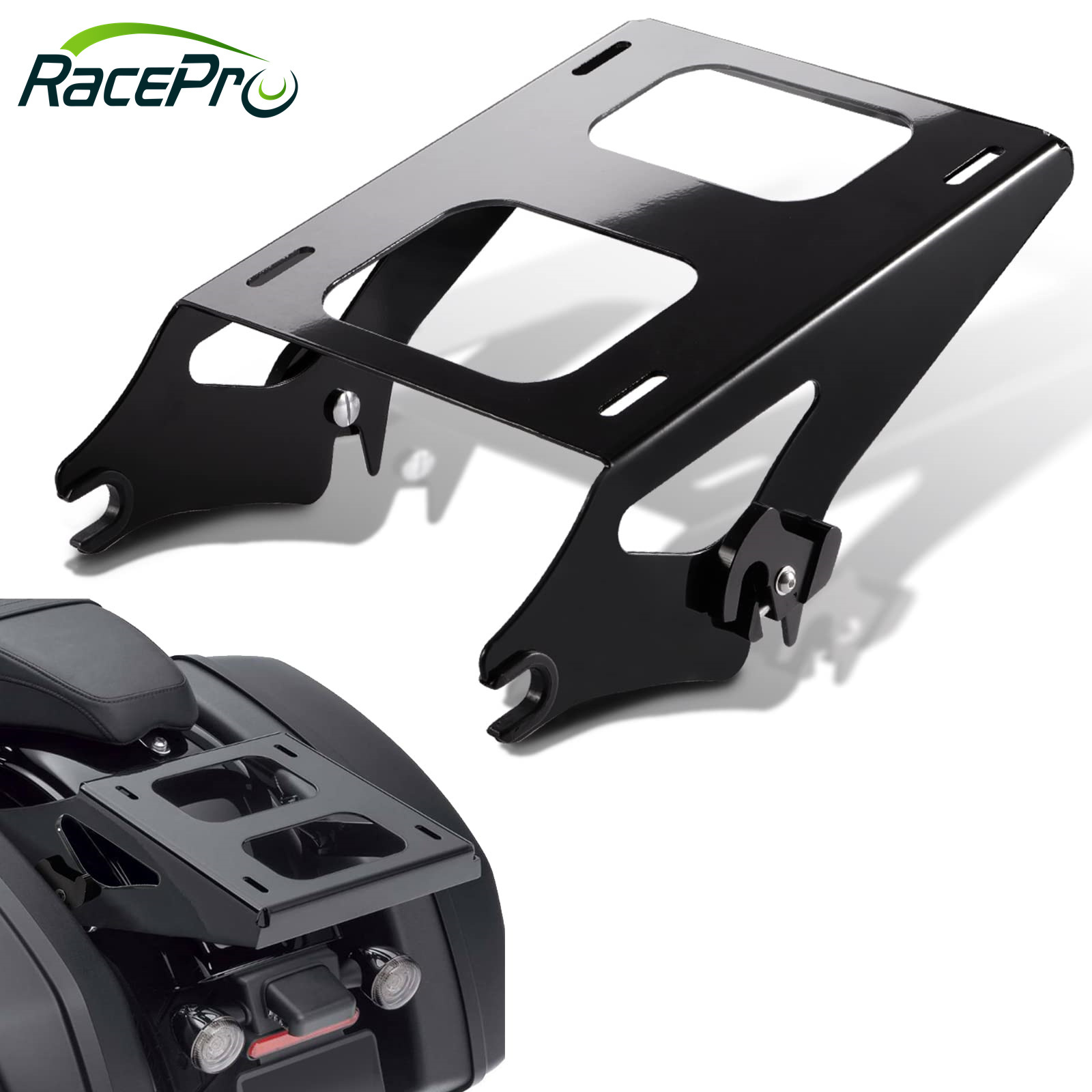 RACEPRO Motorcycle Detachable Tour Pak Mounting Rack for Harley Touring Street Glide 2014-2023