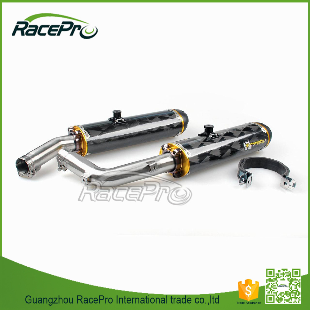 RACEPRO Wholesale High Quality Carbon Fiber DUAL Motorcycle Slip On Silencer Exhaust Muffler for Yamaha YZF R1 2009-2014