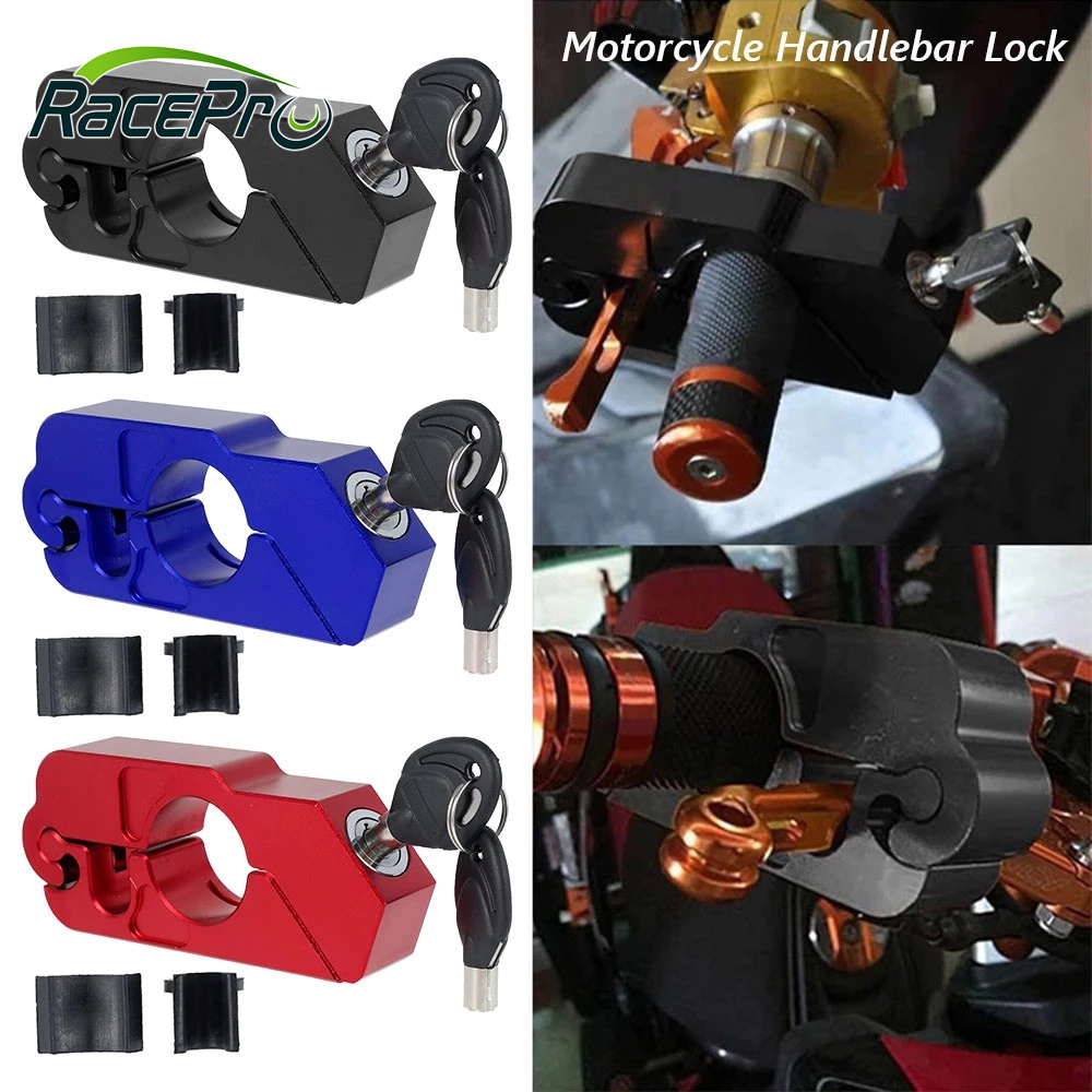 RACEPRO Motorcycle Scooter Handlebar Grip Brake Lever Throttle Security Lock