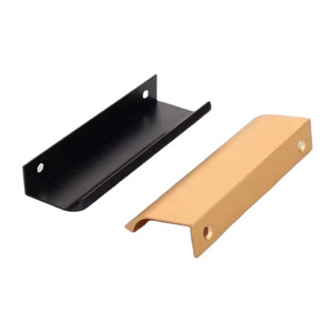 Dresser Drawer Pull Out Handles Kitchen Aluminium Profile Black Concealed Flush Hidden Cabinet Door Pull Handle