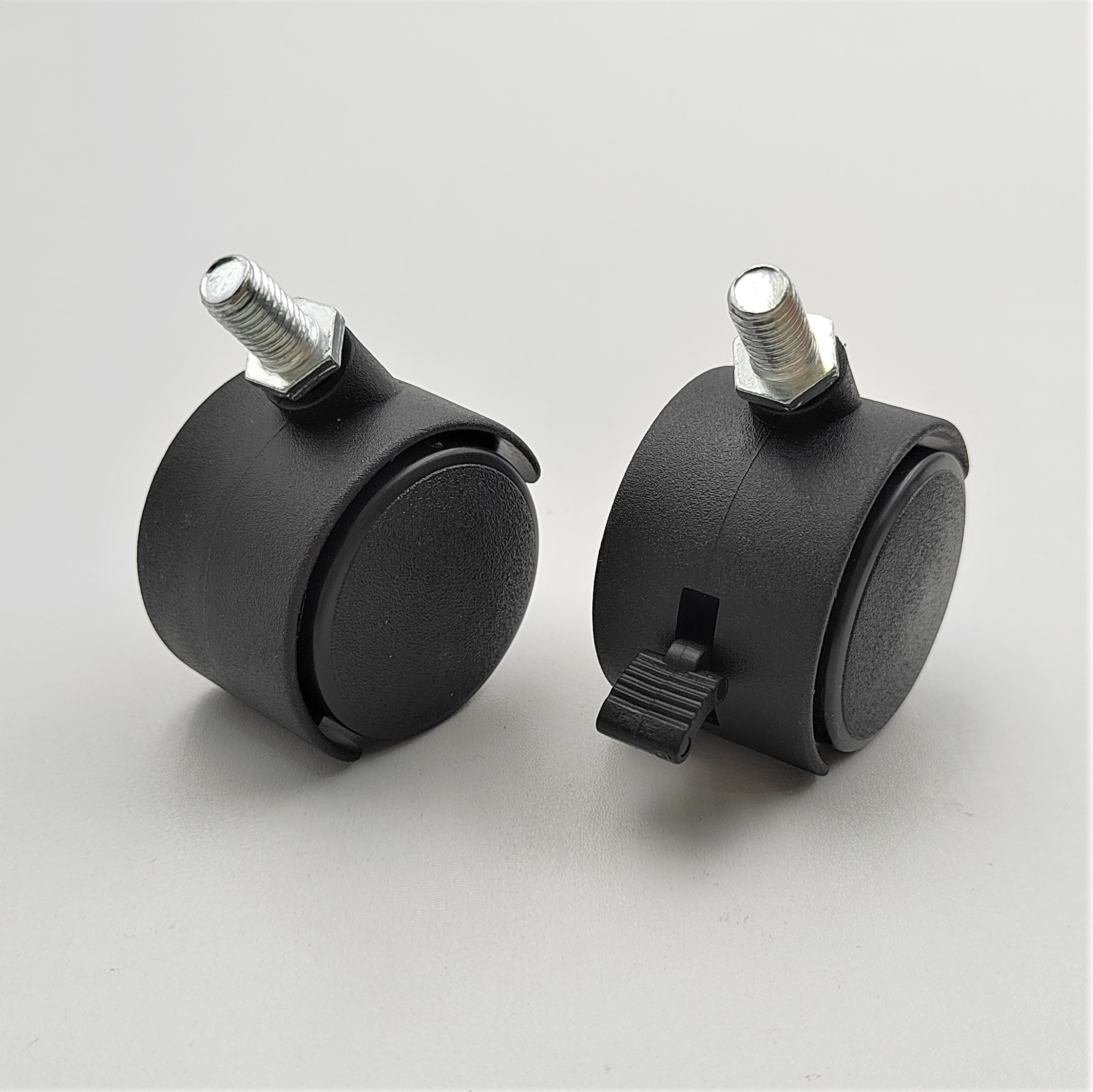 1-1/2 Inch Small Caster Wheel Locking type Plastic Caster Wheels With Brake 40mm Swivel Furniture Stem Caster