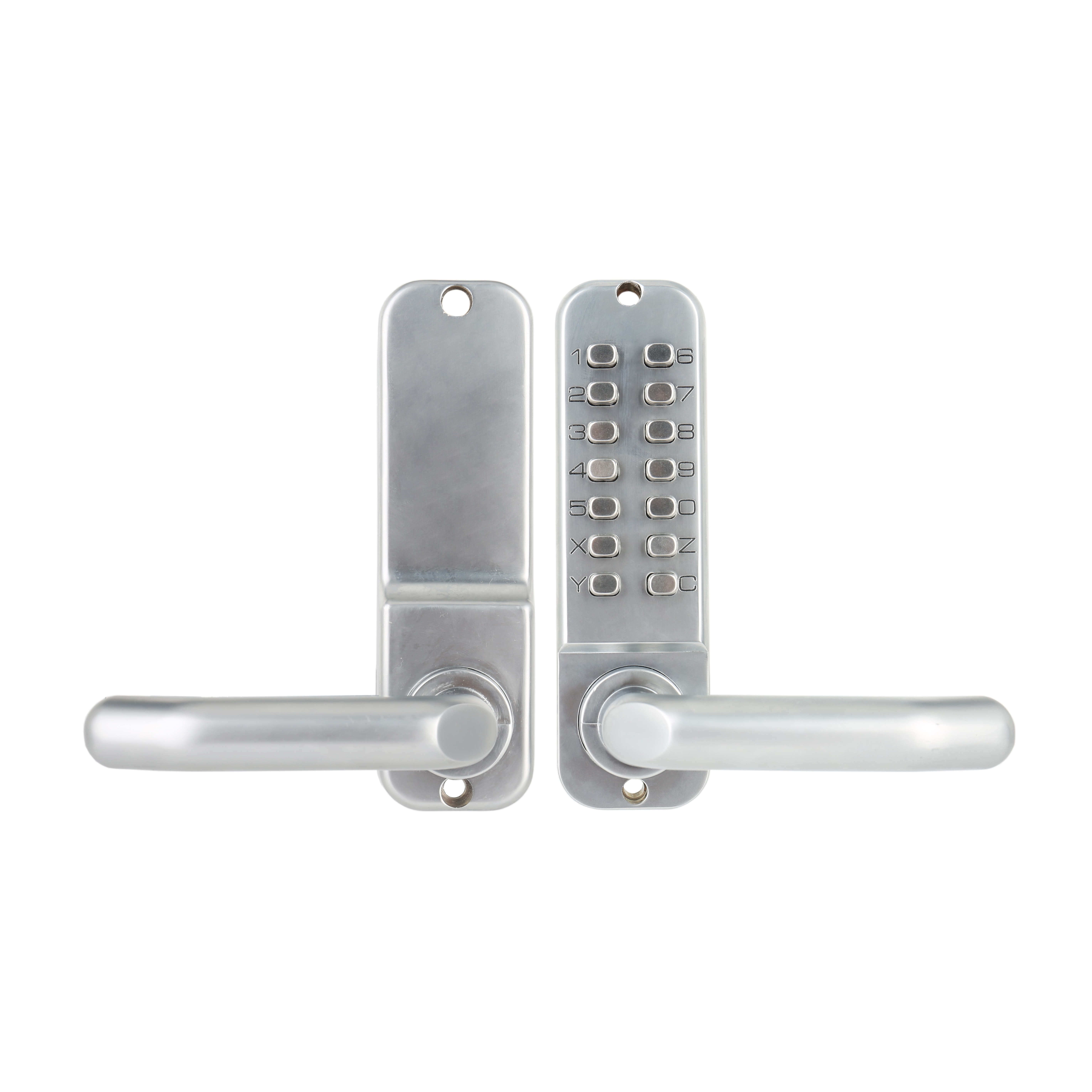 Numerical pin code mechanical push button keyless metal  front Double Sided Keypad Door Lock for Door with Handle